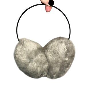Super Large gray faux fur ear muffs NEW